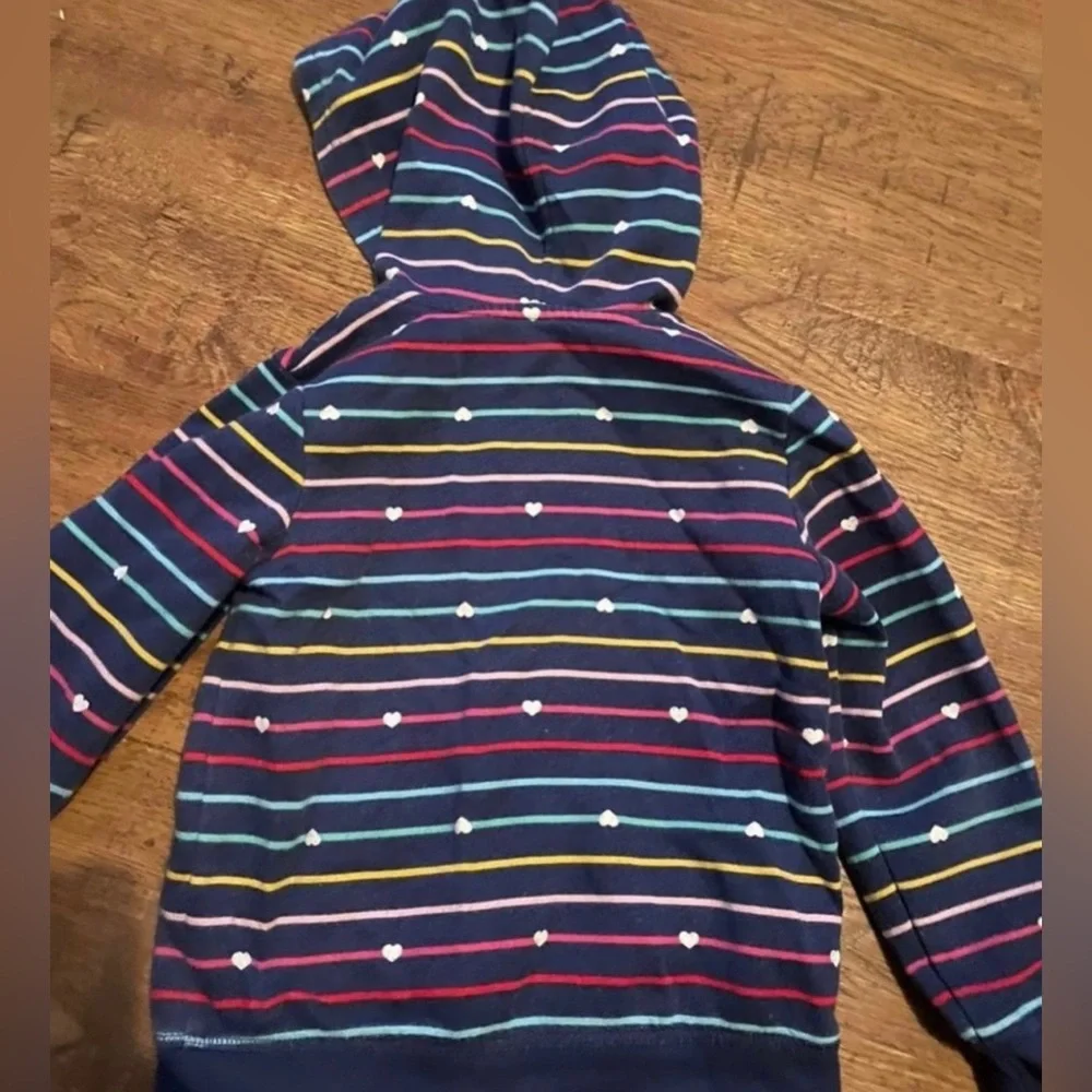 Hoodie girls full zip jacket 4T heart print